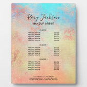 Plaque Photo Elégant rose de maquillage d'aquarelle or (Devant)