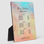 Plaque Photo Elégant rose de maquillage d'aquarelle or (Côté)