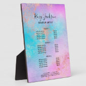 Plaque Photo Elégant rose de maquillage d'aquarelle or (Côté)