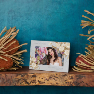 Plaque Photo Elégant Rose Gold Grey