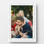 Plaque Photo Élégant Script Meilleur Papa Jamais Custom Photo K (Devant)