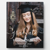 Plaque Photo Élégant script personnalisé diplôme photo (Devant)