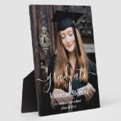 Plaque Photo Élégant script personnalisé diplôme photo (Côté)