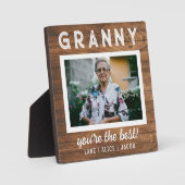 Plaque Photo Elégant Simple Rustique Bois Granny Photo personna (Recto)