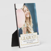 Plaque Photo Élégant Tag Graduation Photo Cadeau de bureau Plaq (Côté)