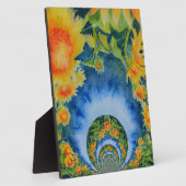 Plaque Photo Élégant tournesol rétro bohème (Côté)