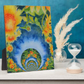 Plaque Photo Élégant tournesol rétro bohème (Côté)