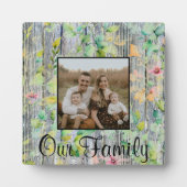 Plaque Photo Elégant vert fleurs sauvages d'aquarelle (Devant)