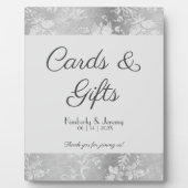 Plaque Photo Élégant Vintage Pewer Mariage Sign Tabletop (Devant)