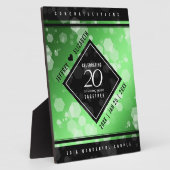 Plaque Photo Élégante 20e Mariage d'émeraude (Côté)