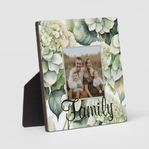 Plaque Photo Elégante aquarelle blanche vert hydrangée florale