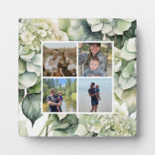 Plaque Photo Elégante aquarelle blanche vert hydrangée florale (Devant)