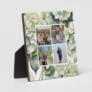 Plaque Photo Elégante aquarelle blanche vert hydrangée florale