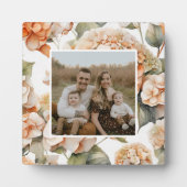 Plaque Photo Elégante aquarelle blanche vert orange boho (Devant)