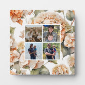 Plaque Photo Elégante aquarelle blanche vert orange boho (Devant)