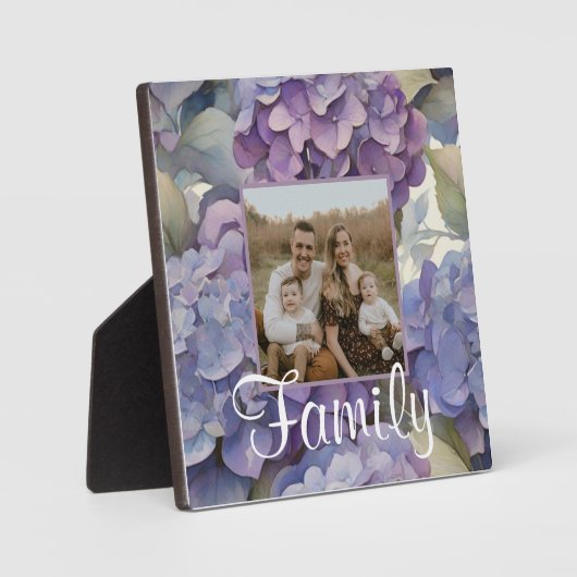 Plaque Photo Elégante aquarelle bleu violet poussiéreuse (Recto)