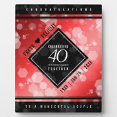 Plaque Photo Élégante célébration du 40e anniversaire du Mariag (Devant)