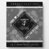 Plaque Photo Élégante fête du 4e anniversaire du Mariage de lin (Devant)