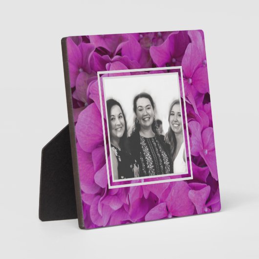 Plaque Photo Elégante magenta rose hydrangée florale roses (Recto)