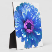 Plaque Photo Elégante marguerite bleue florale (Côté)