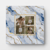 Plaque Photo Elégante motif en granit bleu blanc (Devant)