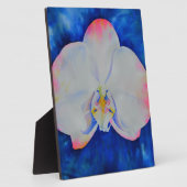 Plaque Photo Elégante orchidée florale blanche rose aquarelle (Côté)