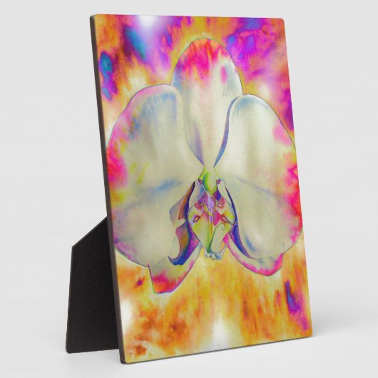 Plaque Photo Elégante orchidée rose rétro abstraite (Côté)