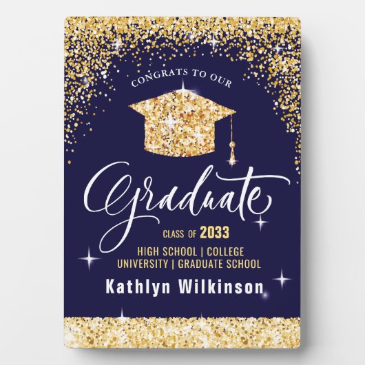 Plaque Photo Élégante Parties scintillant Or Sparkling Graduati (Devant)