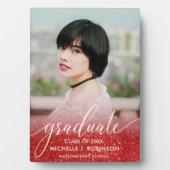 Plaque Photo Élégante Parties scintillant Rouge Ombre Girly Pho (Devant)