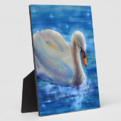 Plaque Photo Elégante peinture d'aquarelle de cygne blanc (Côté)