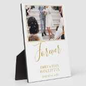 Plaque Photo Élégante photo Mariage de script doré (Côté)