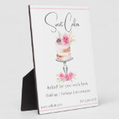 Plaque Photo Elégante Pink Bakery Cake Aquarelle (Côté)