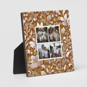 Plaque Photo Élégante vintage terre cuite boho fleurie