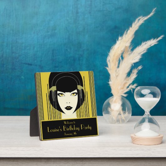 Plaque Photo Élégante vitre Art Déco Vintage (Insitu)