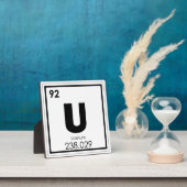 Plaque Photo Élément chimique de l'uranium, symbole formule chi (Insitu)