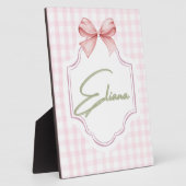Plaque Photo Eliana Personnalisé Pink Bow & En vichy Imprimer (Côté)