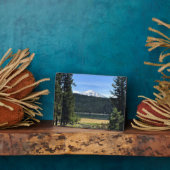 Plaque Photo Elk Lake with Mount Bachelor (Côté)