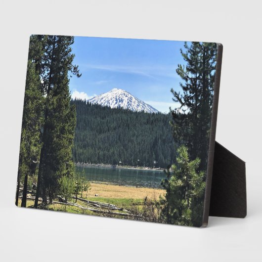Plaque Photo Elk Lake with Mount Bachelor (Côté)