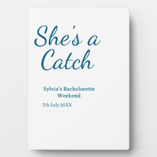Plaque Photo Elle est un nom de week-end de bachelorette bleu d