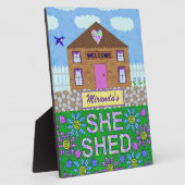 Plaque Photo Elle Shoman Cave Garden Hut Nom Personnalisé (Côté)