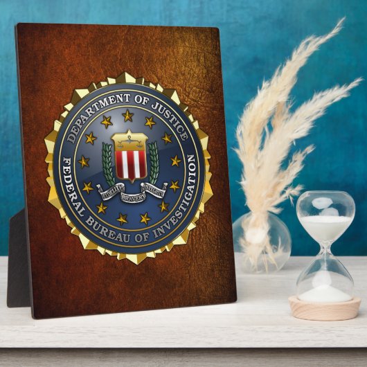 Plaque Photo Emblème du FBI (Côté)