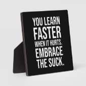 Plaque Photo Embrassez La Chance, Gymnase, Hustle, Succès, Moti (Recto)