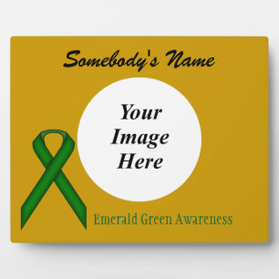Plaque Photo Émeraude Green Stand Ribbon Tmpl par K Yoncich