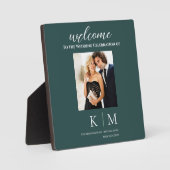 Plaque Photo Émeraude verte et photo blanche Mariage-tableau - (Recto)