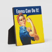 Plaque Photo "EMMA Can Do It" motivant Rosie le Riveter, (Recto)