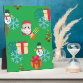Plaque Photo emoji de Noël vert (Côté)