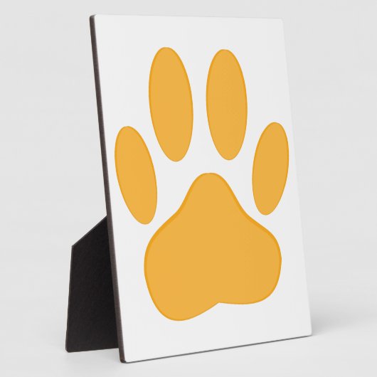 Plaque Photo Empreinte de chien orange (Côté)