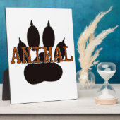 Plaque Photo Empreinte de patte d'animal noir (Côté)