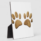 Plaque Photo Empreinte de patte de chien de bois (Côté)
