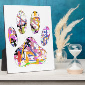 Plaque Photo Empreinte de patte de chien de peinture (Côté)